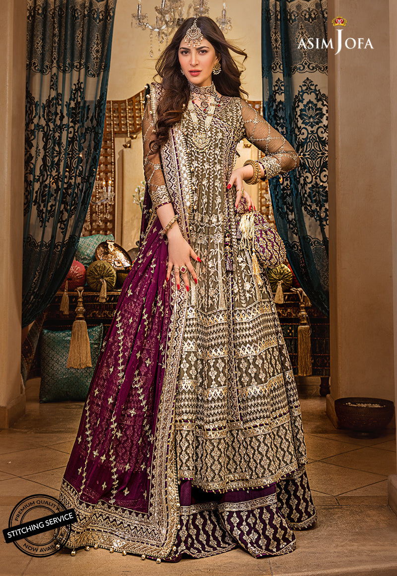 AJBN-01 | Asim Jofa Baad-e-Naubahar Wedding Collection 2022 | Embroidered Chiffon Suits