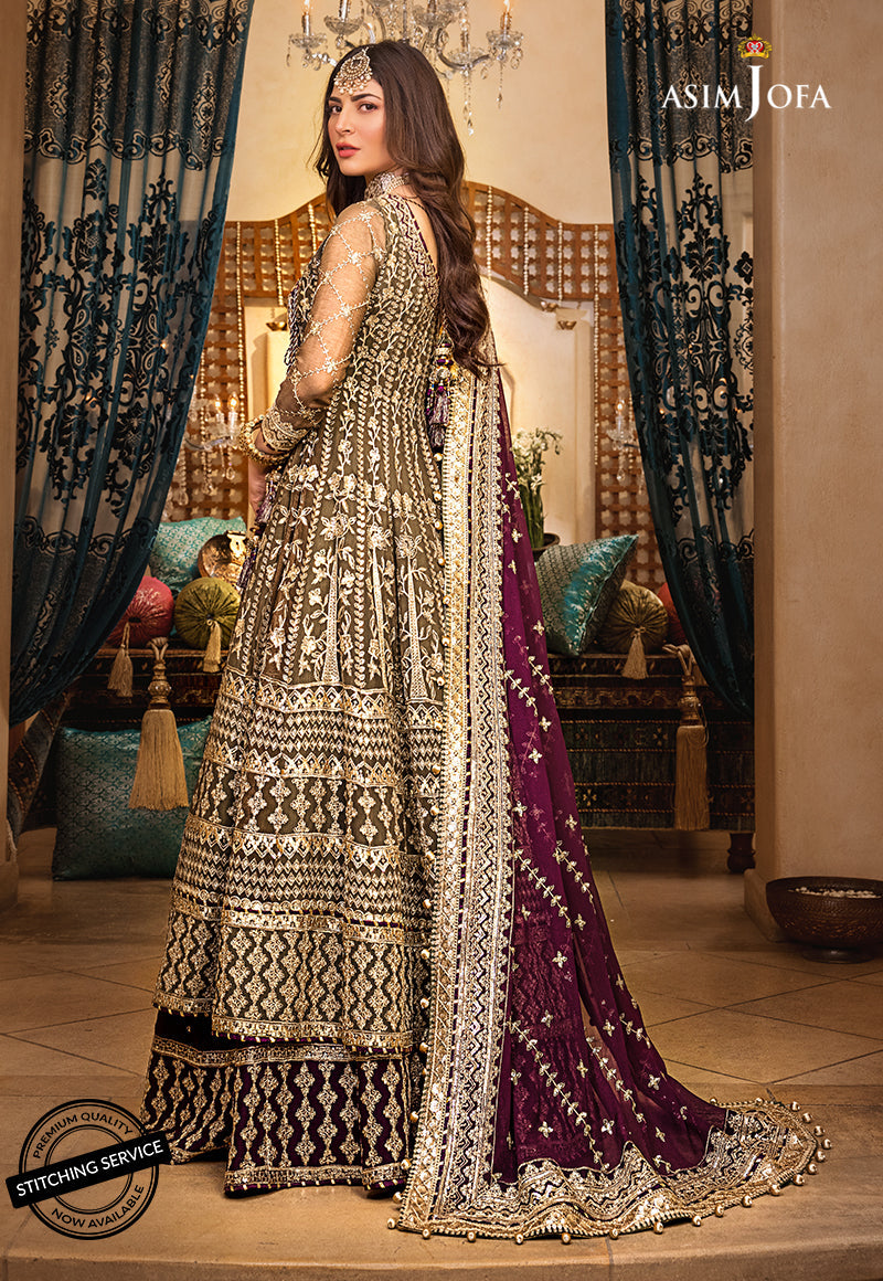 AJBN-01 | Asim Jofa Baad-e-Naubahar Wedding Collection 2022 | Embroidered Chiffon Suits