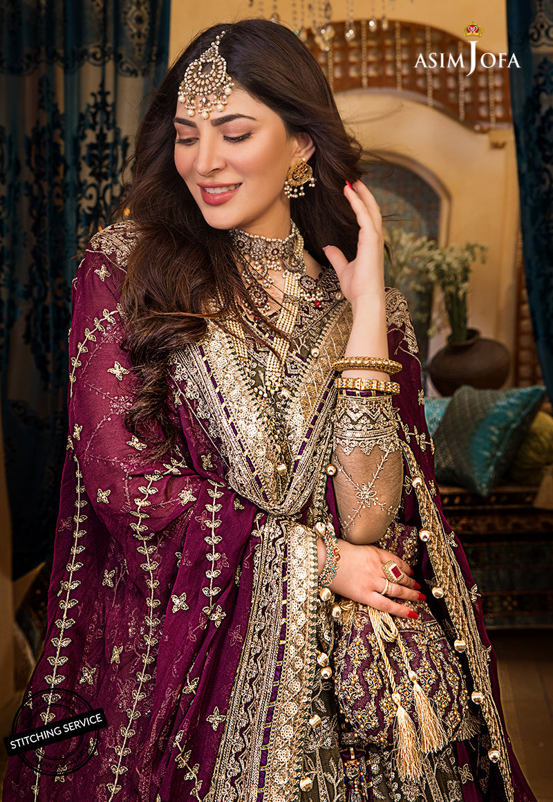 AJBN-01 | Asim Jofa Baad-e-Naubahar Wedding Collection 2022 | Embroidered Chiffon Suits