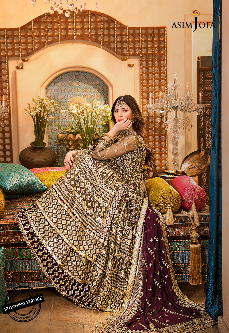 AJBN-01 | Asim Jofa Baad-e-Naubahar Wedding Collection 2022 | Embroidered Chiffon Suits