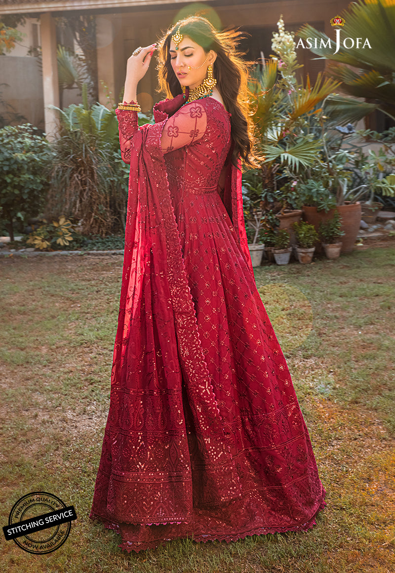 AJBN-03 | Asim Jofa Baad-e-Naubahar Wedding Collection 2022 | Embroidered Chiffon Suits