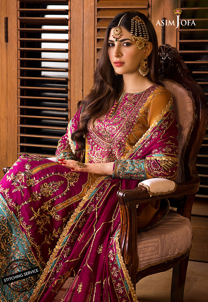 AJBN-04 | Asim Jofa Baad-e-Naubahar Wedding Collection 2022 | Embroidered Raw Silk Suits