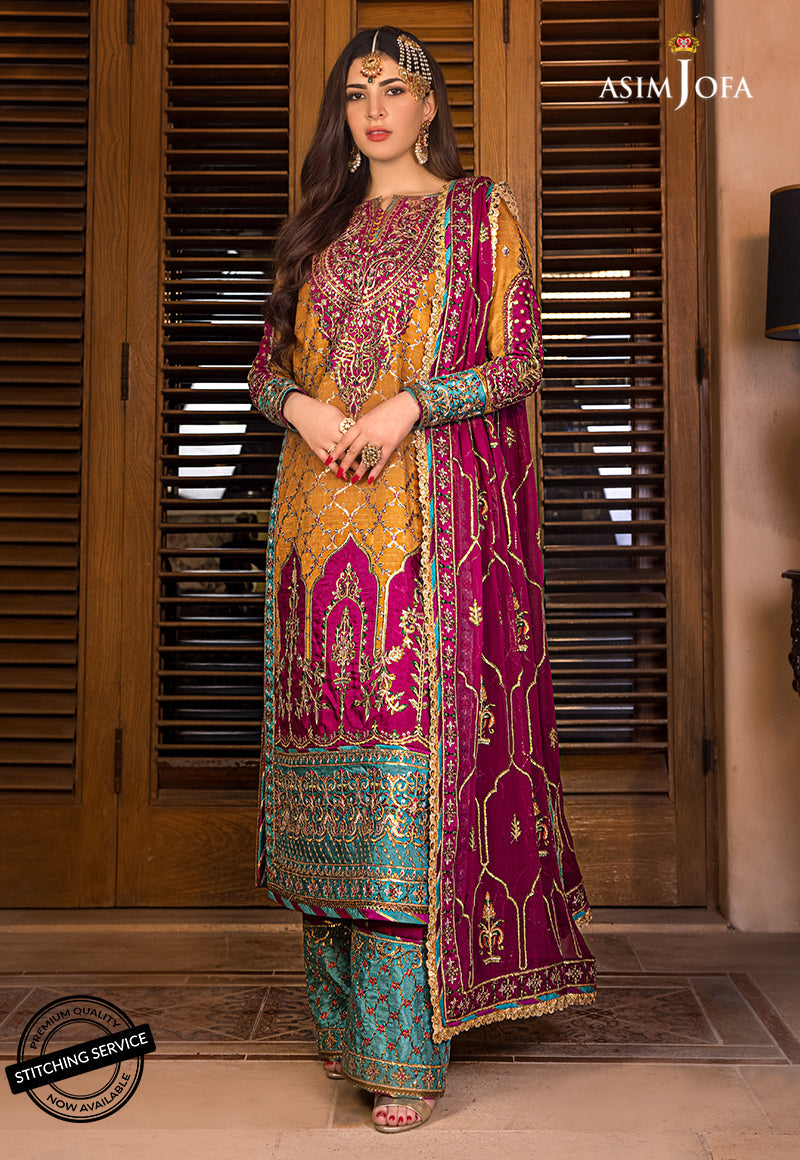 AJBN-04 | Asim Jofa Baad-e-Naubahar Wedding Collection 2022 | Embroidered Raw Silk Suits