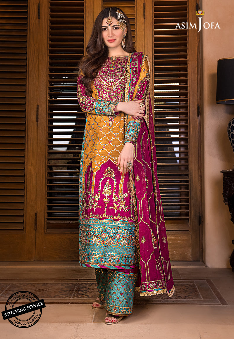 AJBN-04 | Asim Jofa Baad-e-Naubahar Wedding Collection 2022 | Embroidered Raw Silk Suits