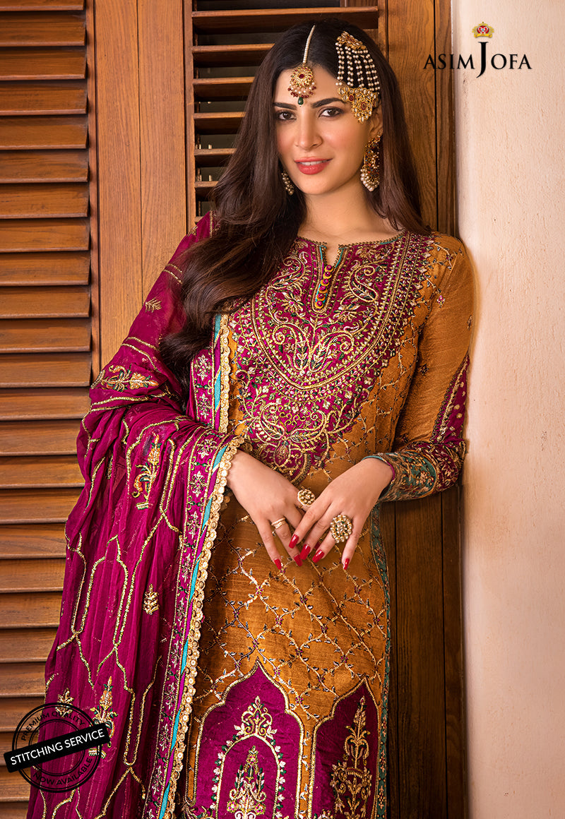 AJBN-04 | Asim Jofa Baad-e-Naubahar Wedding Collection 2022 | Embroidered Raw Silk Suits