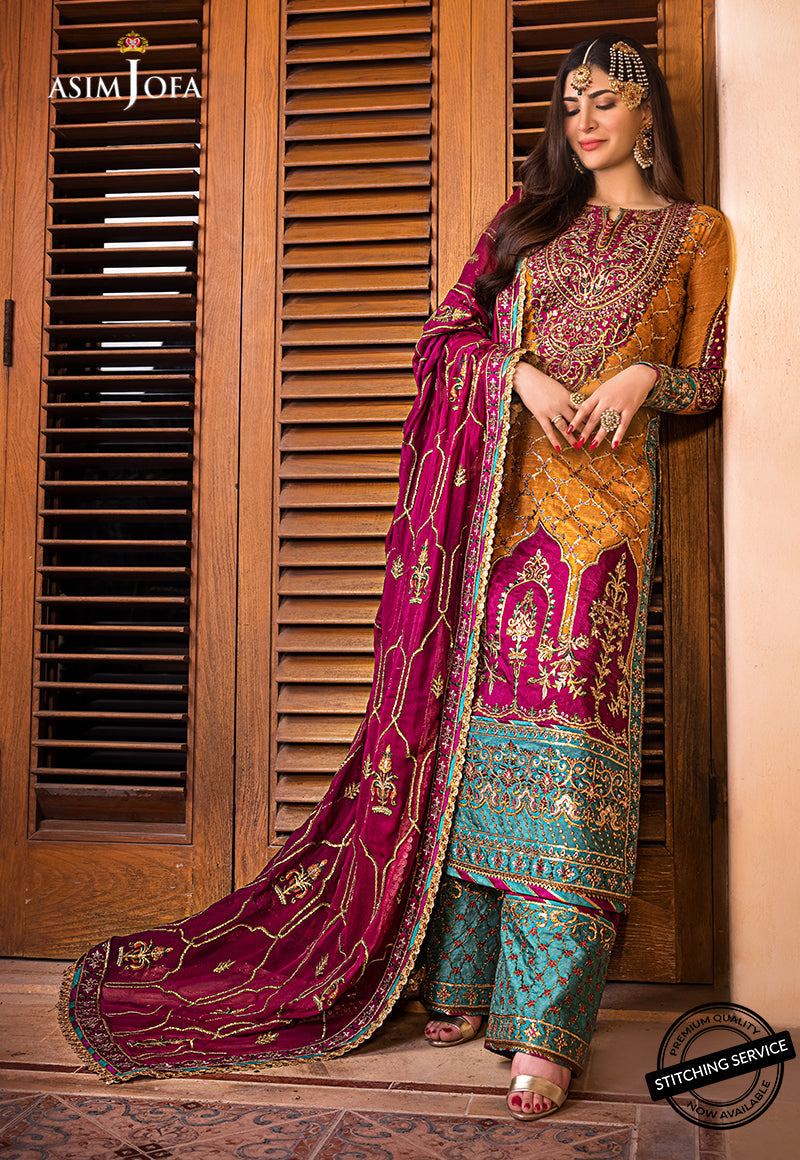 AJBN-04 | Asim Jofa Baad-e-Naubahar Wedding Collection 2022 | Embroidered Raw Silk Suits