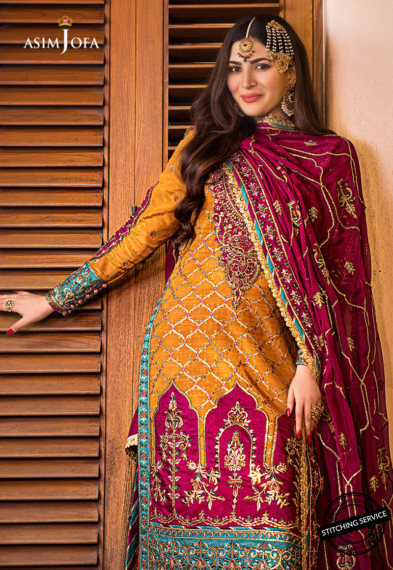 AJBN-04 | Asim Jofa Baad-e-Naubahar Wedding Collection 2022 | Embroidered Raw Silk Suits