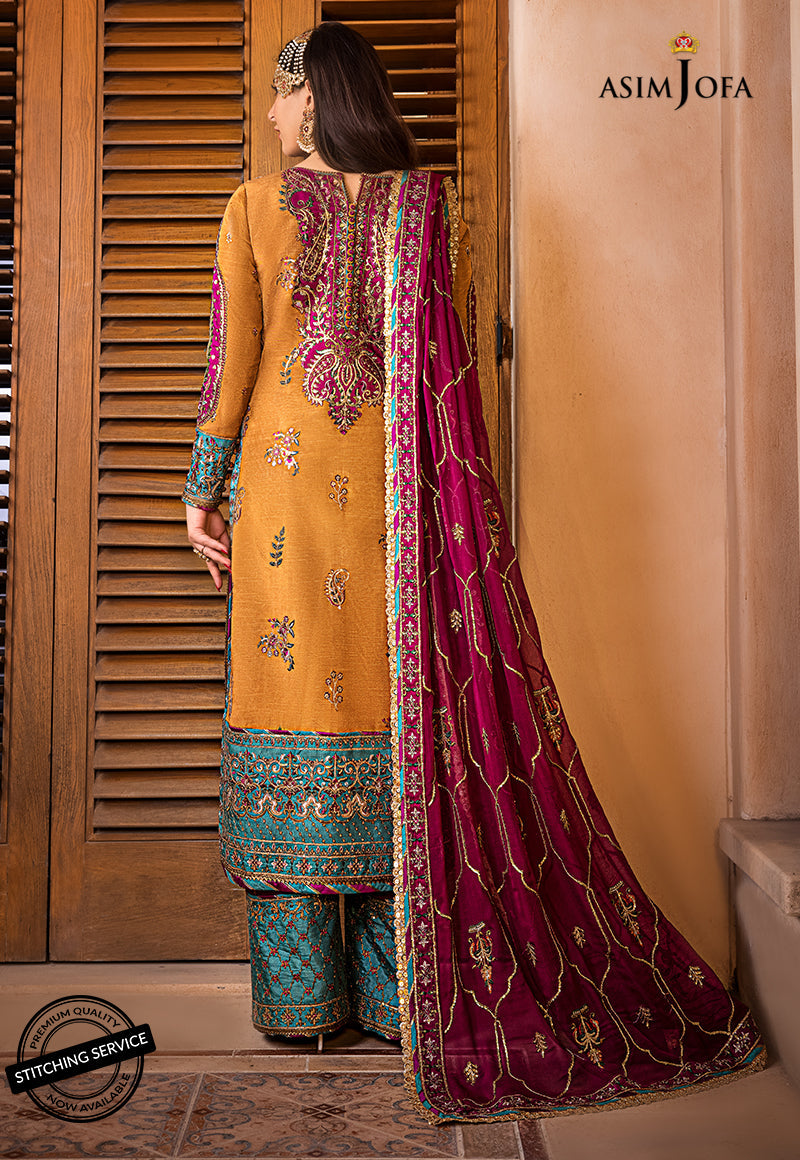 AJBN-04 | Asim Jofa Baad-e-Naubahar Wedding Collection 2022 | Embroidered Raw Silk Suits