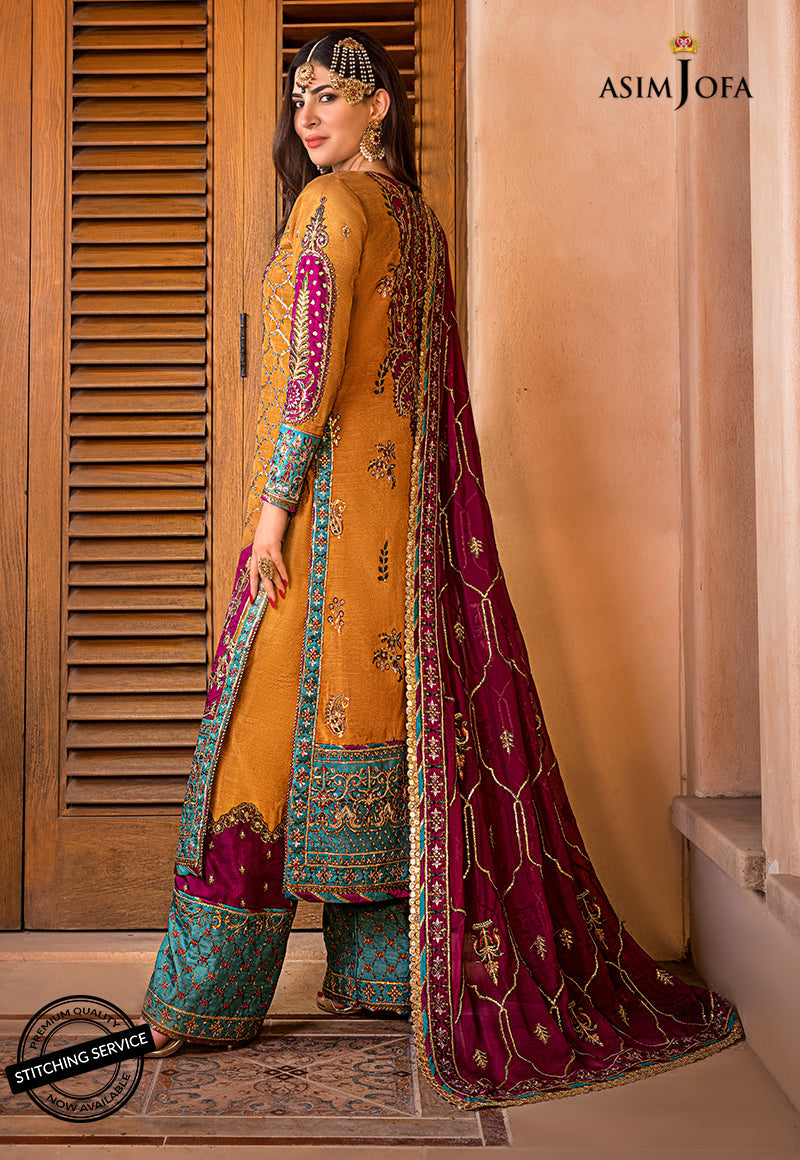 AJBN-04 | Asim Jofa Baad-e-Naubahar Wedding Collection 2022 | Embroidered Raw Silk Suits