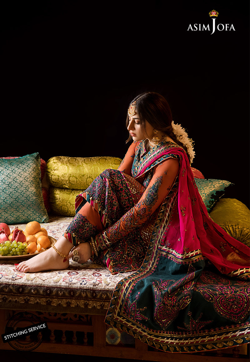 AJBN-08 | Asim Jofa Baad-e-Naubahar Wedding Collection 2022 | Embroidered Chiffon Suits