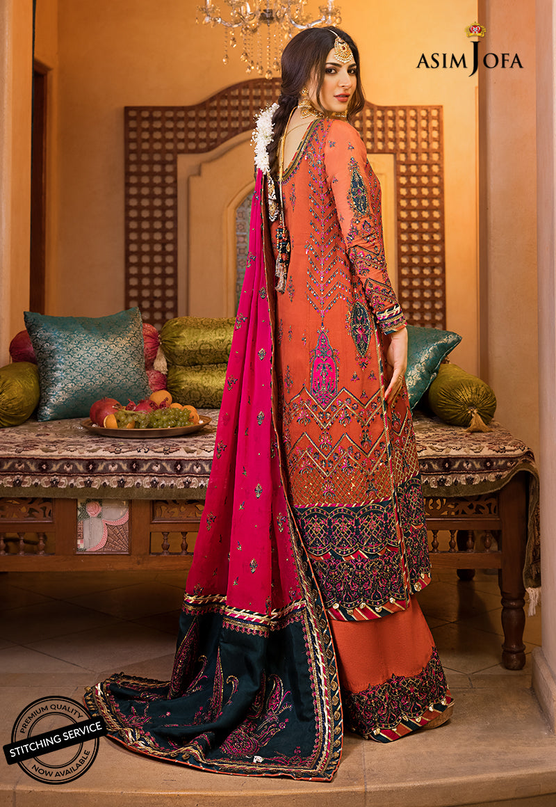 AJBN-08 | Asim Jofa Baad-e-Naubahar Wedding Collection 2022 | Embroidered Chiffon Suits
