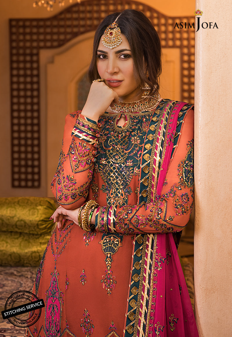 AJBN-08 | Asim Jofa Baad-e-Naubahar Wedding Collection 2022 | Embroidered Chiffon Suits
