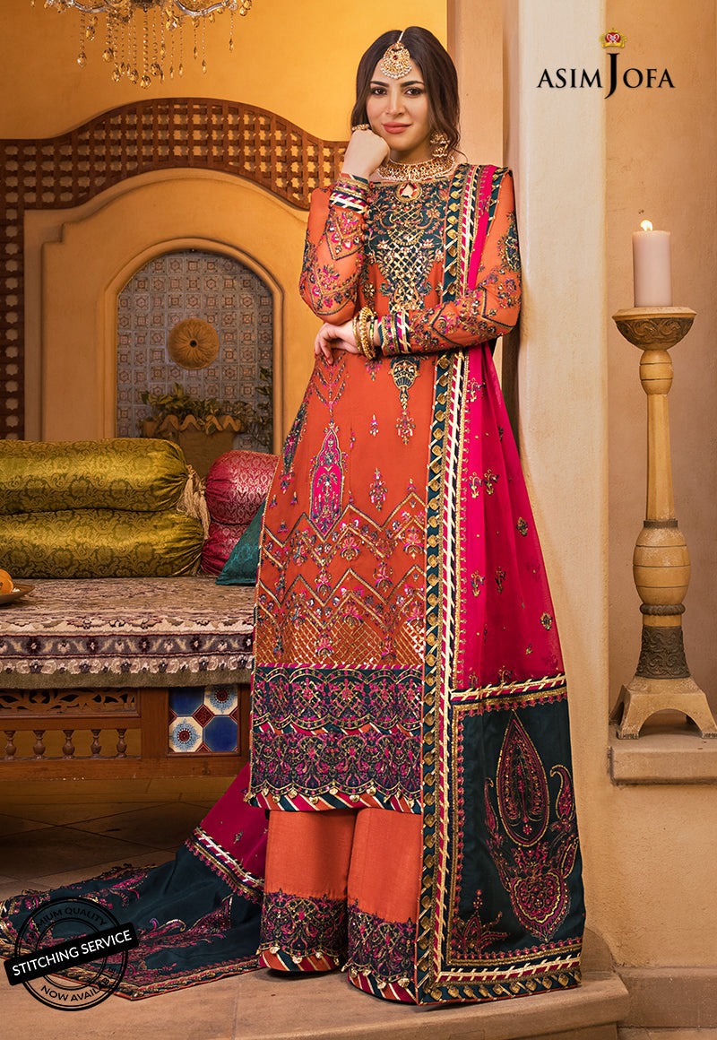 AJBN-08 | Asim Jofa Baad-e-Naubahar Wedding Collection 2022 | Embroidered Chiffon Suits