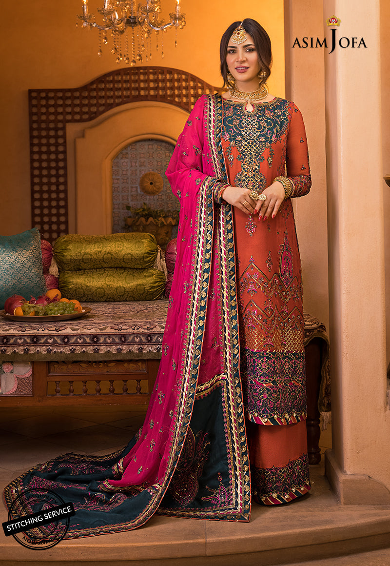 AJBN-08 | Asim Jofa Baad-e-Naubahar Wedding Collection 2022 | Embroidered Chiffon Suits