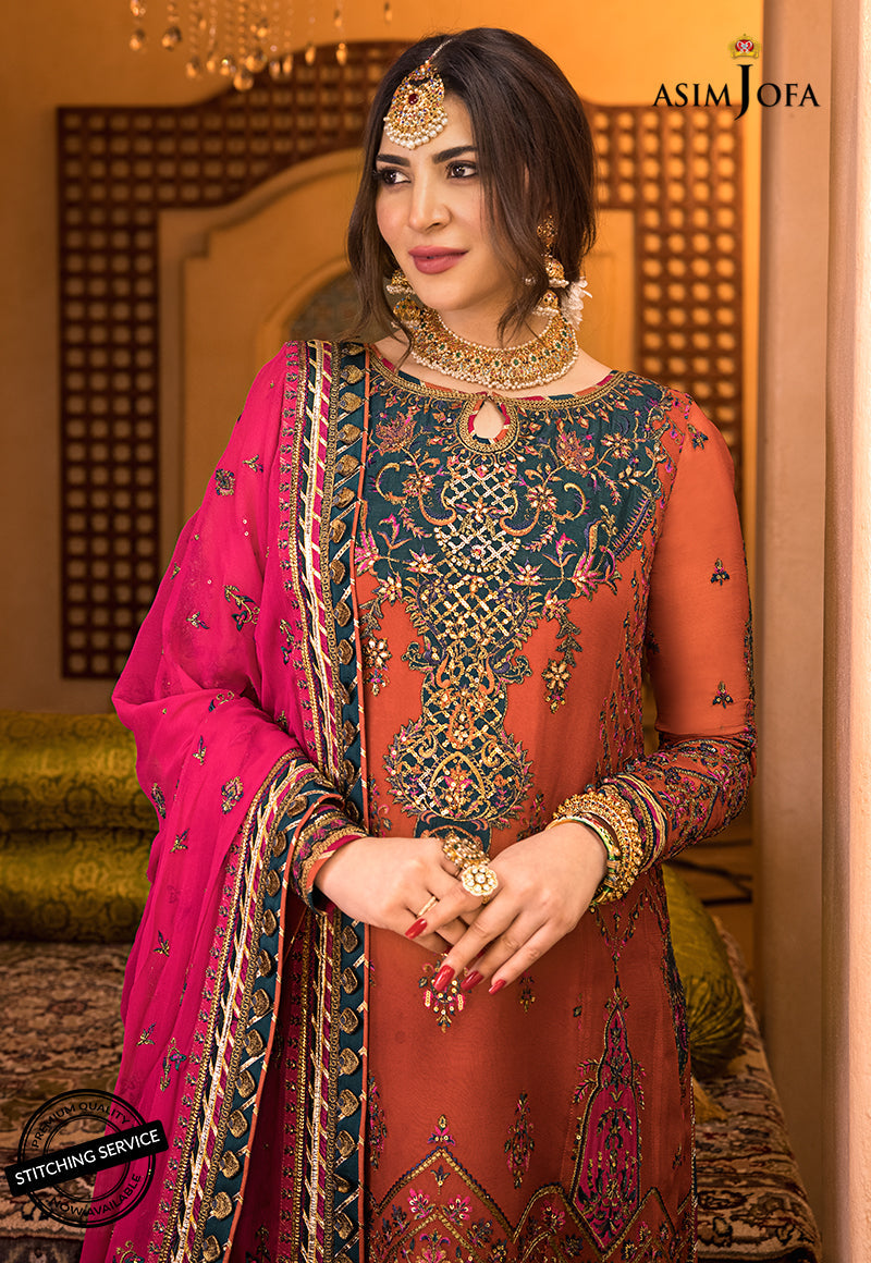 AJBN-08 | Asim Jofa Baad-e-Naubahar Wedding Collection 2022 | Embroidered Chiffon Suits