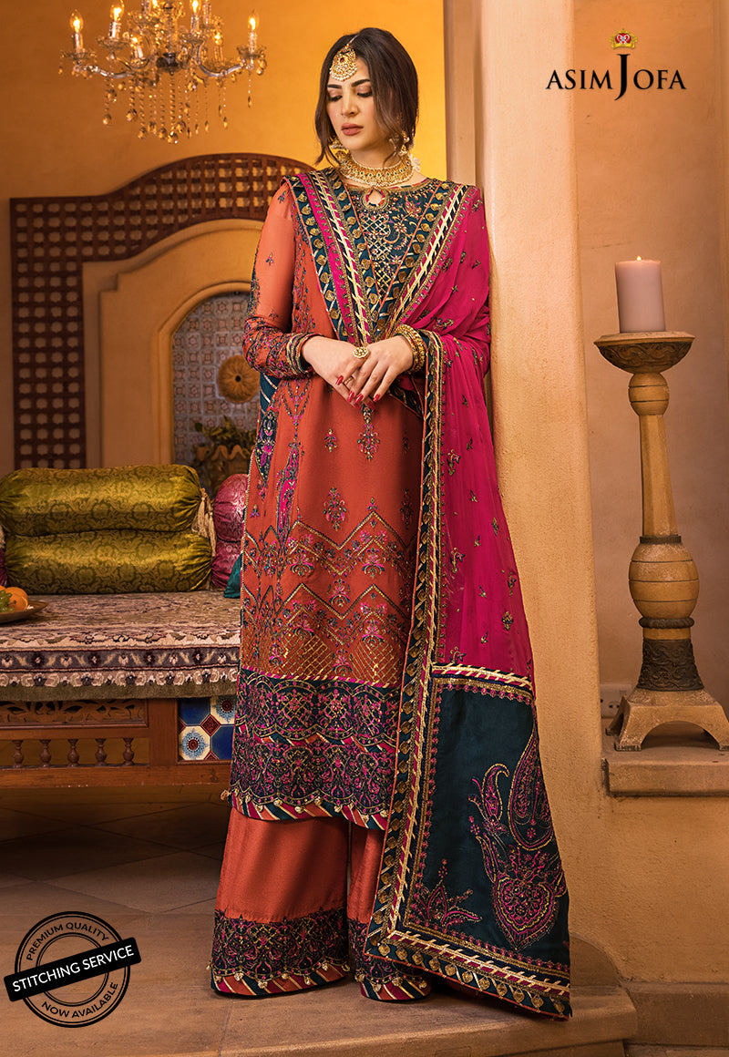 AJBN-08 | Asim Jofa Baad-e-Naubahar Wedding Collection 2022 | Embroidered Chiffon Suits