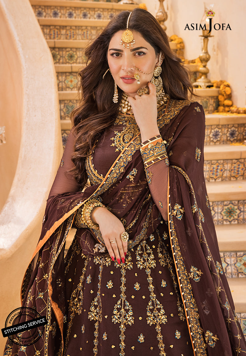 AJBN-09 | Asim Jofa Baad-e-Naubahar Wedding Collection 2022 | Embroidered Chiffon Suits