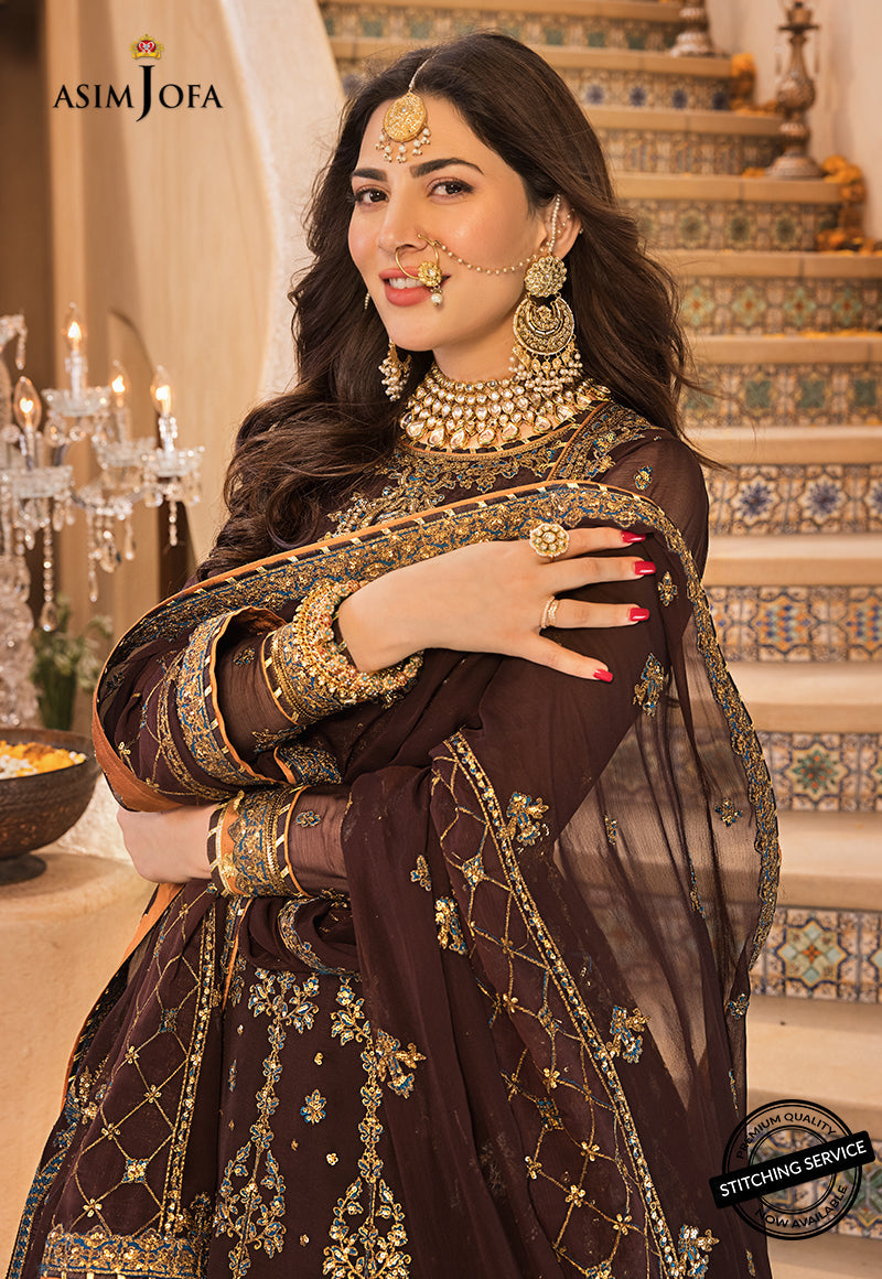 AJBN-09 | Asim Jofa Baad-e-Naubahar Wedding Collection 2022 | Embroidered Chiffon Suits