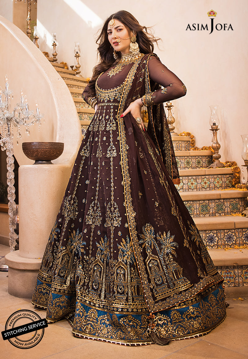 AJBN-09 | Asim Jofa Baad-e-Naubahar Wedding Collection 2022 | Embroidered Chiffon Suits
