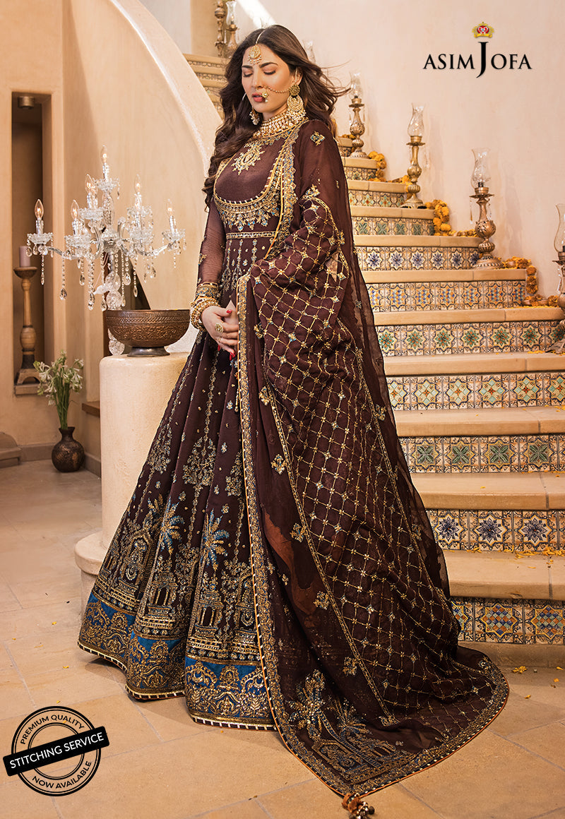 AJBN-09 | Asim Jofa Baad-e-Naubahar Wedding Collection 2022 | Embroidered Chiffon Suits