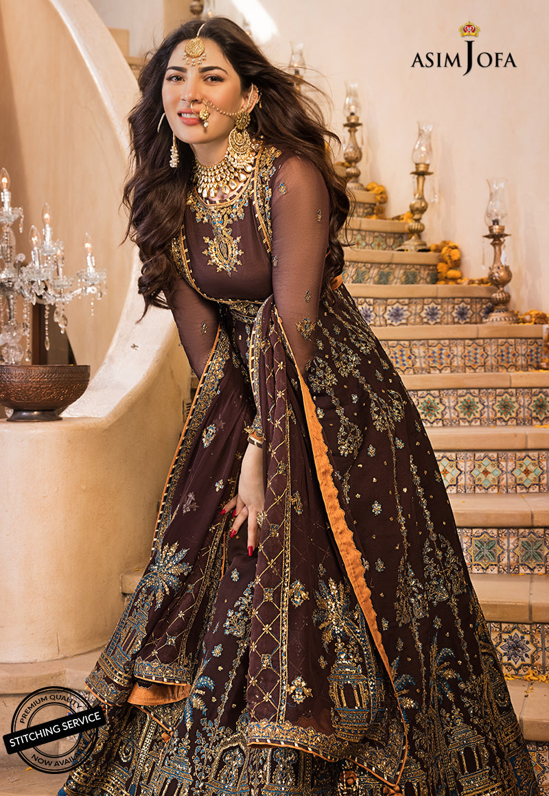 AJBN-09 | Asim Jofa Baad-e-Naubahar Wedding Collection 2022 | Embroidered Chiffon Suits