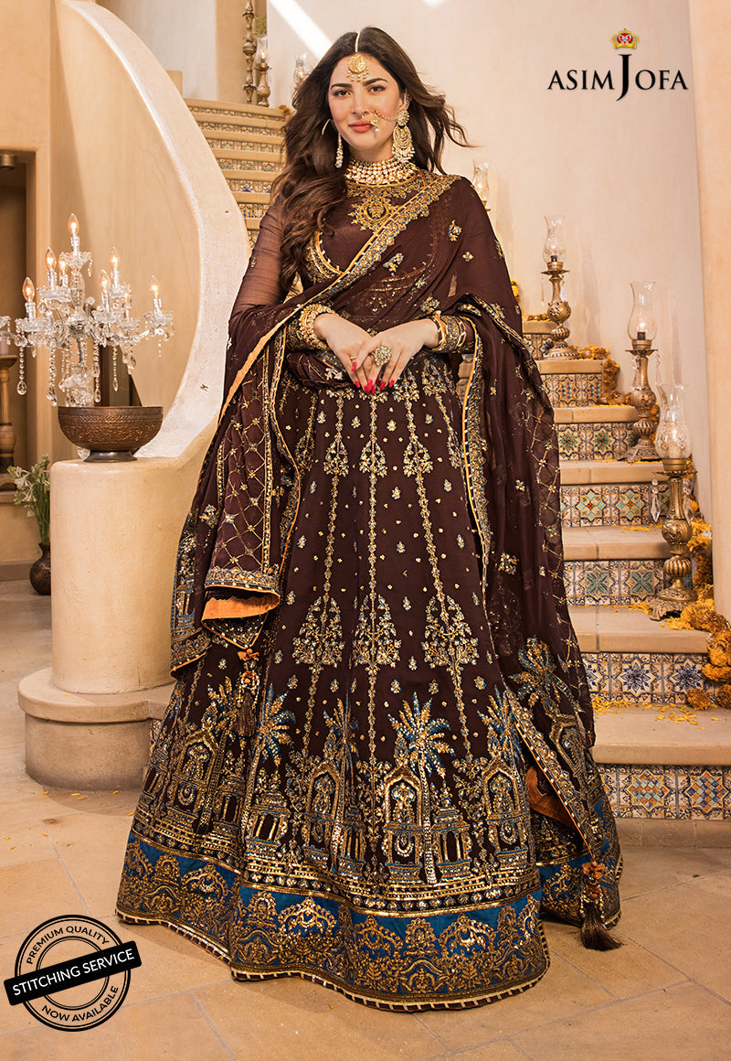 AJBN-09 | Asim Jofa Baad-e-Naubahar Wedding Collection 2022 | Embroidered Chiffon Suits