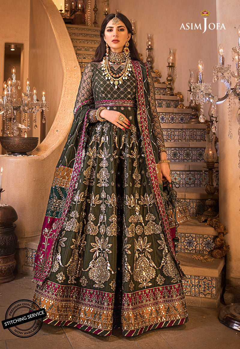 AJBN-10 | Asim Jofa Baad-e-Naubahar Wedding Collection 2022 | Embroidered Net Suits