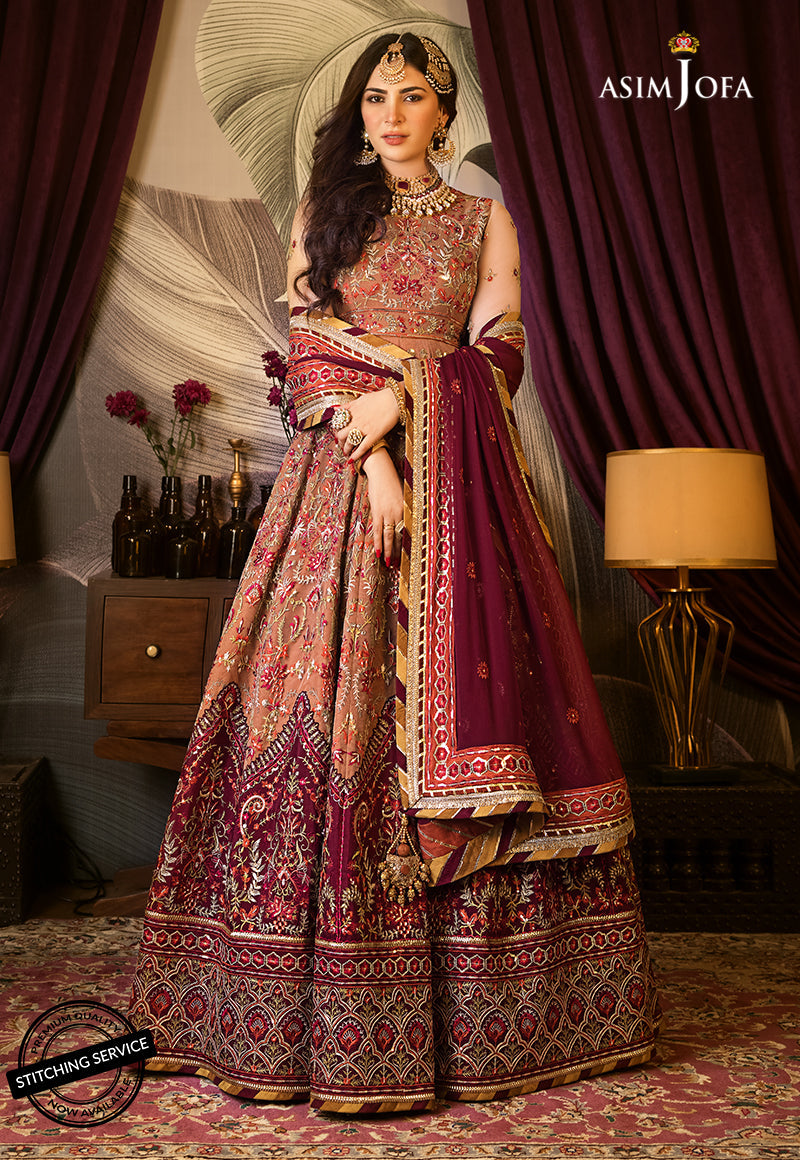 AJBN-12 | Asim Jofa Baad-e-Naubahar Wedding Collection 2022 | Embroidered Net Suits