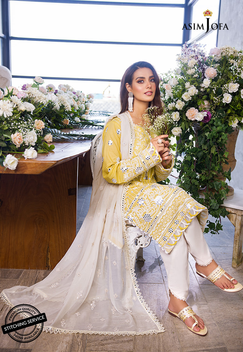 AJCK-06 | Asim Jofa Chikankari Eid Collection 2022 | Unstitched Embroidered Lawn Suit