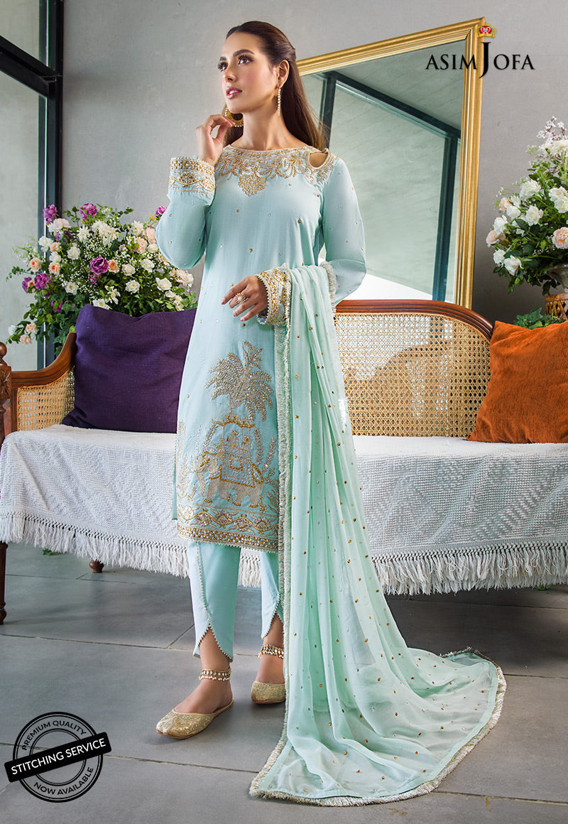 AJCK-07 | Asim Jofa Chikankari Eid Collection 2022 | Unstitched Embroidered Lawn Suit
