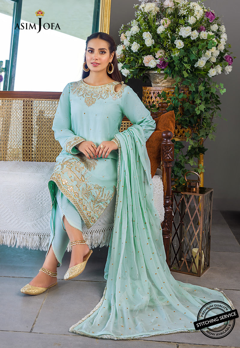 AJCK-07 | Asim Jofa Chikankari Eid Collection 2022 | Unstitched Embroidered Lawn Suit