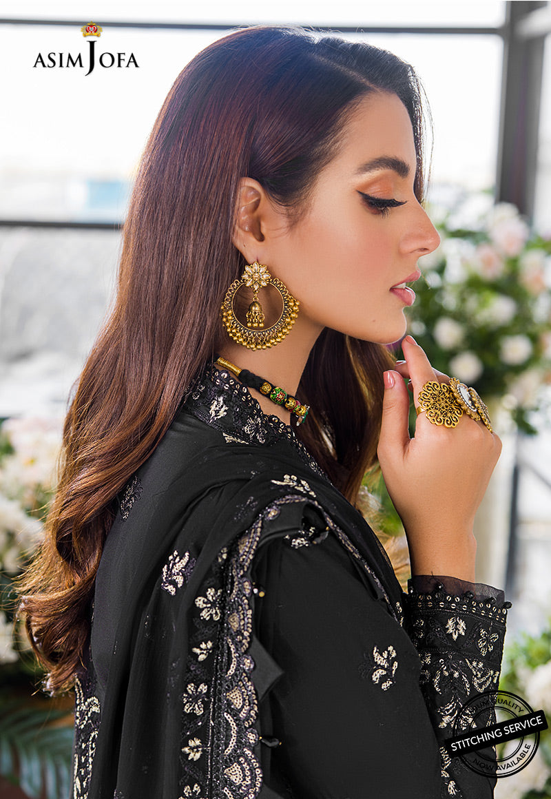 AJCK-08 | Asim Jofa Chikankari Eid Collection 2022 | Unstitched Embroidered Lawn Suit