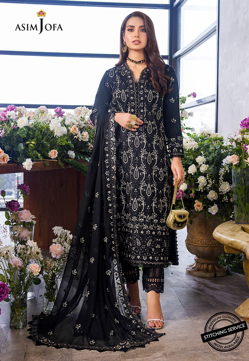 AJCK-08 | Asim Jofa Chikankari Eid Collection 2022 | Unstitched Embroidered Lawn Suit
