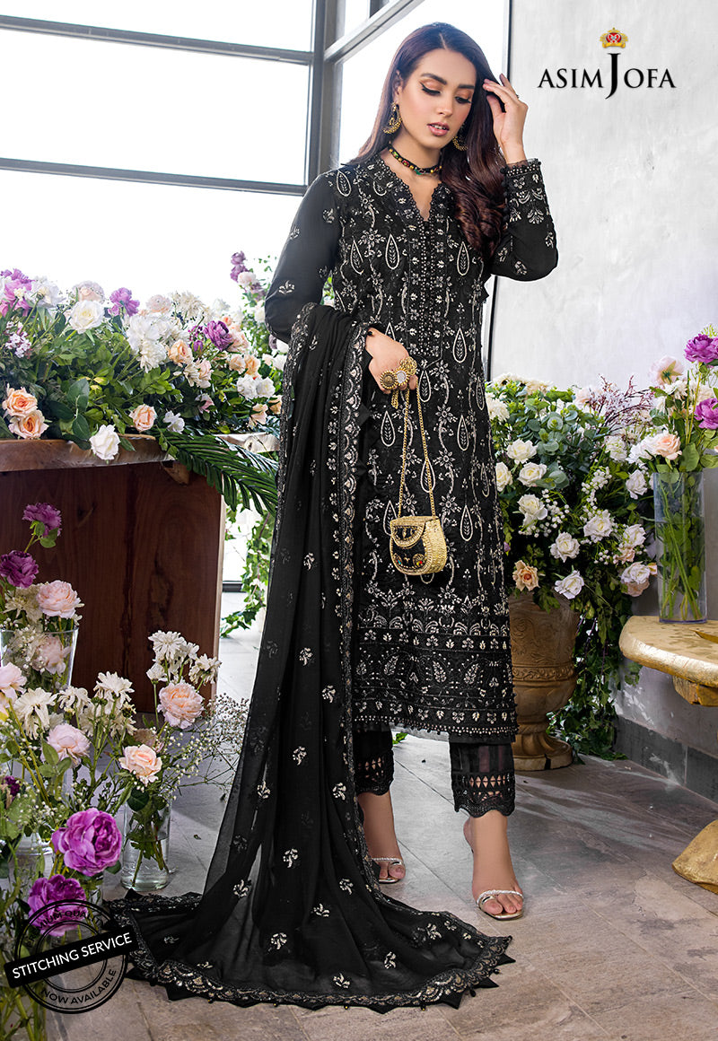 AJCK-08 | Asim Jofa Chikankari Eid Collection 2022 | Unstitched Embroidered Lawn Suit