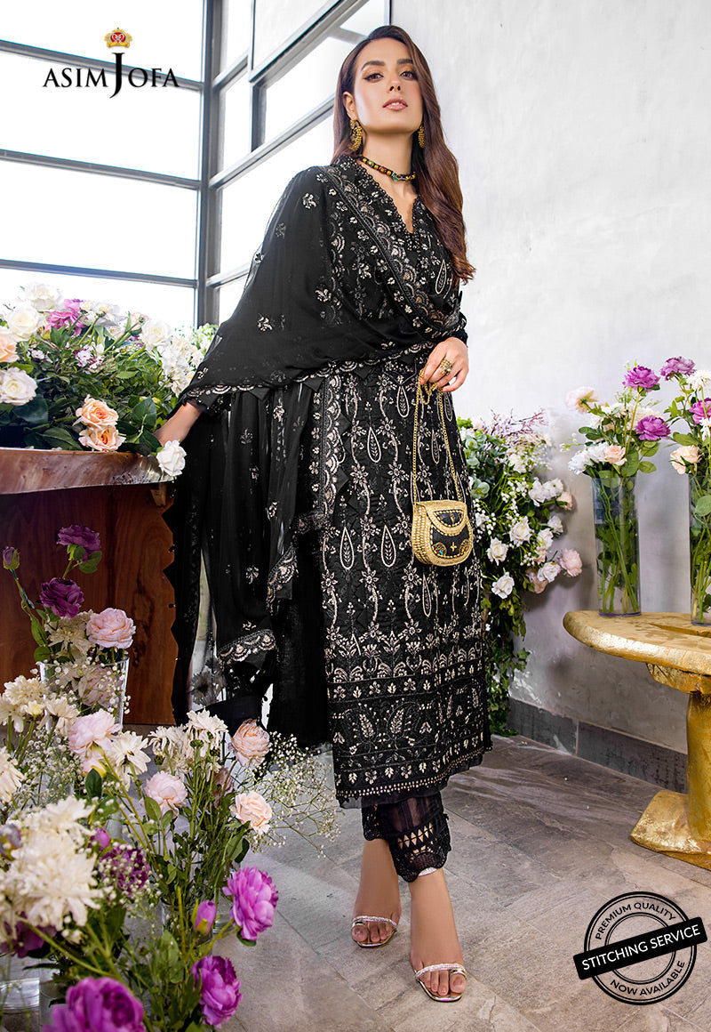 AJCK-08 | Asim Jofa Chikankari Eid Collection 2022 | Unstitched Embroidered Lawn Suit