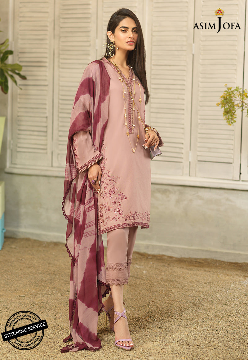 AJES-08 | Asim Jofa AJ Essentials Summer Collection 2022 | Embroidered Cotton Suits Unstitched 3 Piece