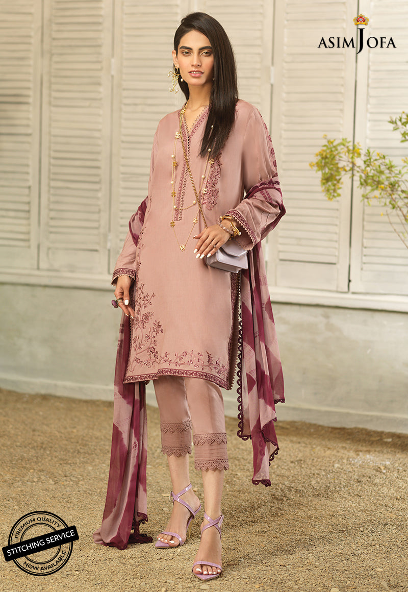 AJES-08 | Asim Jofa AJ Essentials Summer Collection 2022 | Embroidered Cotton Suits Unstitched 3 Piece