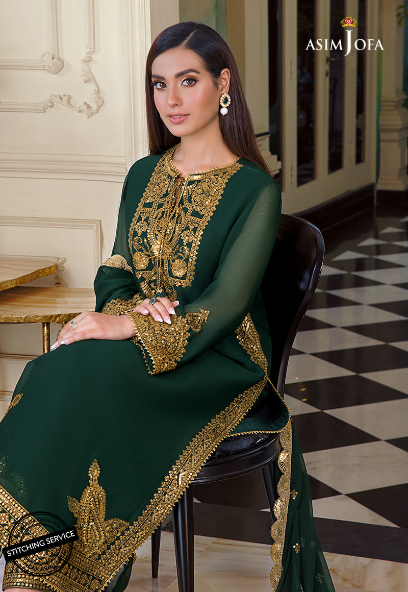 AJIM-03 Asim Jofa The Iqra & Minal Edit Winter Collection 2022 | Unstitched Embroidered Cotton Suits