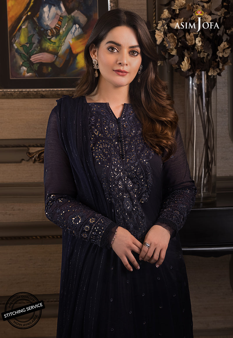 AJIM-04 Asim Jofa The Iqra & Minal Edit Winter Collection 2022 | Unstitched Embroidered Cotton Suits