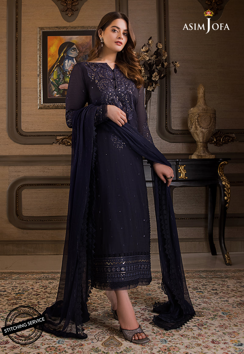 AJIM-04 Asim Jofa The Iqra & Minal Edit Winter Collection 2022 | Unstitched Embroidered Cotton Suits