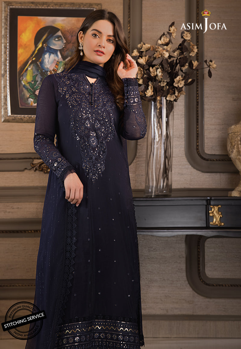 AJIM-04 Asim Jofa The Iqra & Minal Edit Winter Collection 2022 | Unstitched Embroidered Cotton Suits