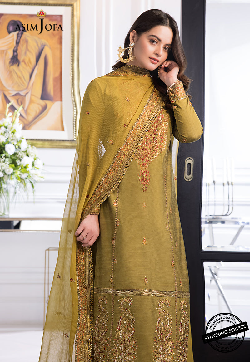AJIM-08 Asim Jofa The Iqra & Minal Edit Winter Collection 2022 | Unstitched Embroidered Cotton Suits