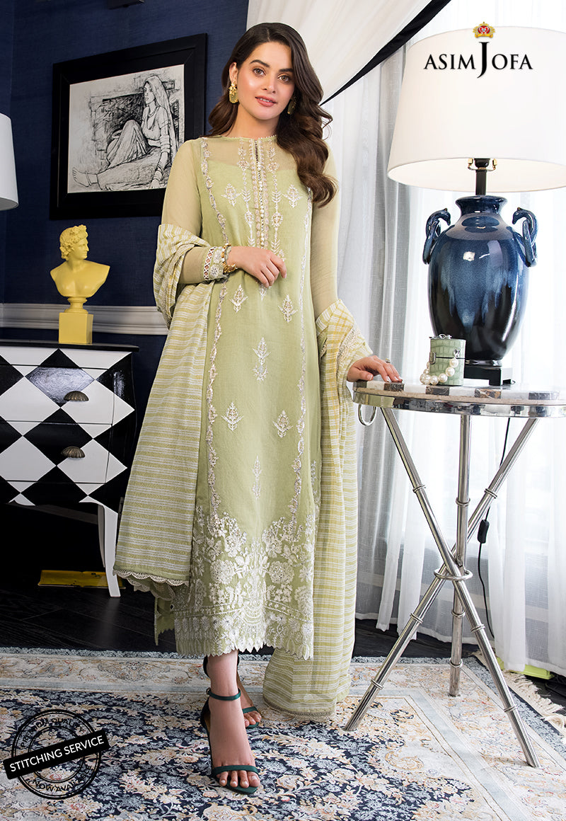 AJIM-10 Asim Jofa The Iqra & Minal Edit Winter Collection 2022 | Unstitched Embroidered Cotton Suits
