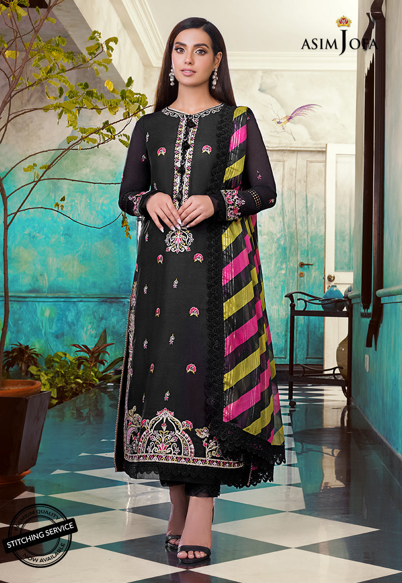 AJIM-11 Asim Jofa The Iqra & Minal Edit Winter Collection 2022 | Unstitched Embroidered Cotton Suits