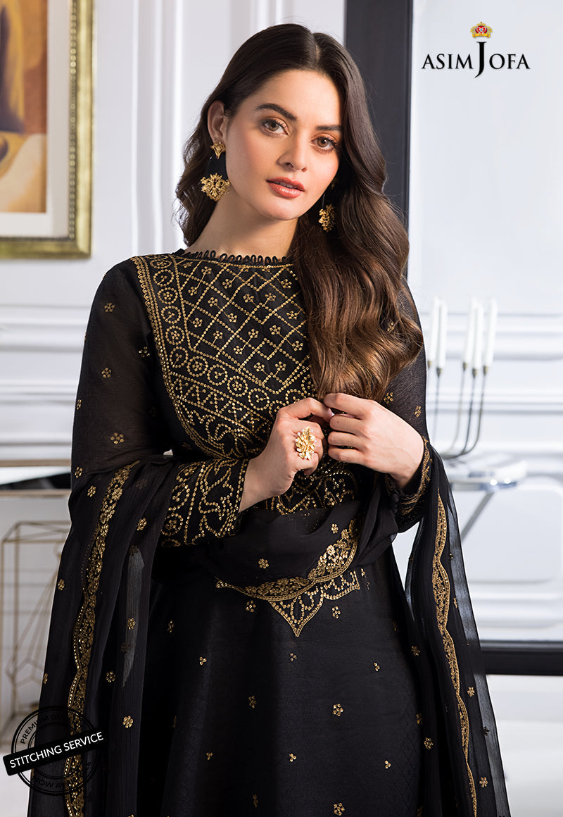 AJIM-14 Asim Jofa The Iqra & Minal Edit Winter Collection 2022 | Unstitched Embroidered Cotton Suits