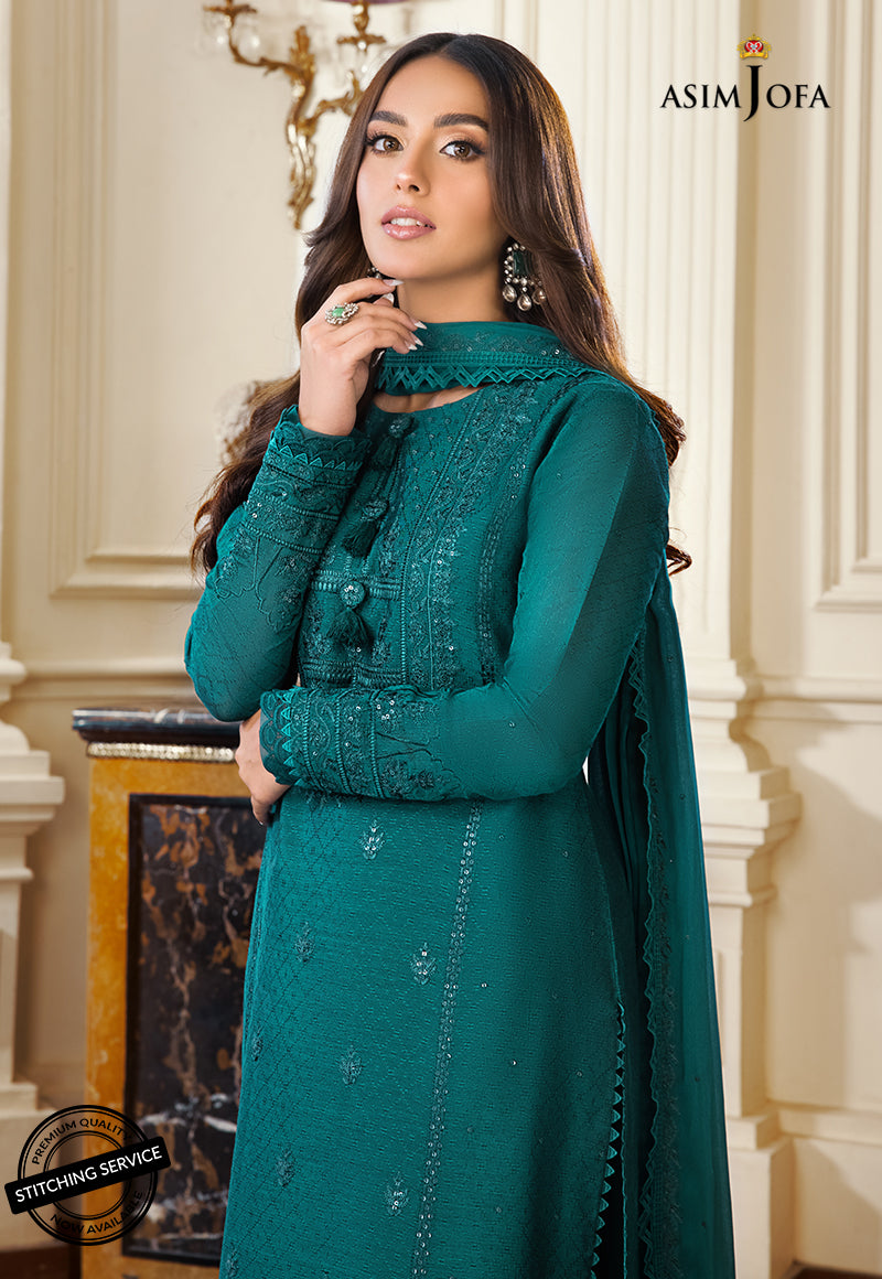 AJIM-15 Asim Jofa The Iqra & Minal Edit Winter Collection 2022 | Unstitched Embroidered Cotton Suits