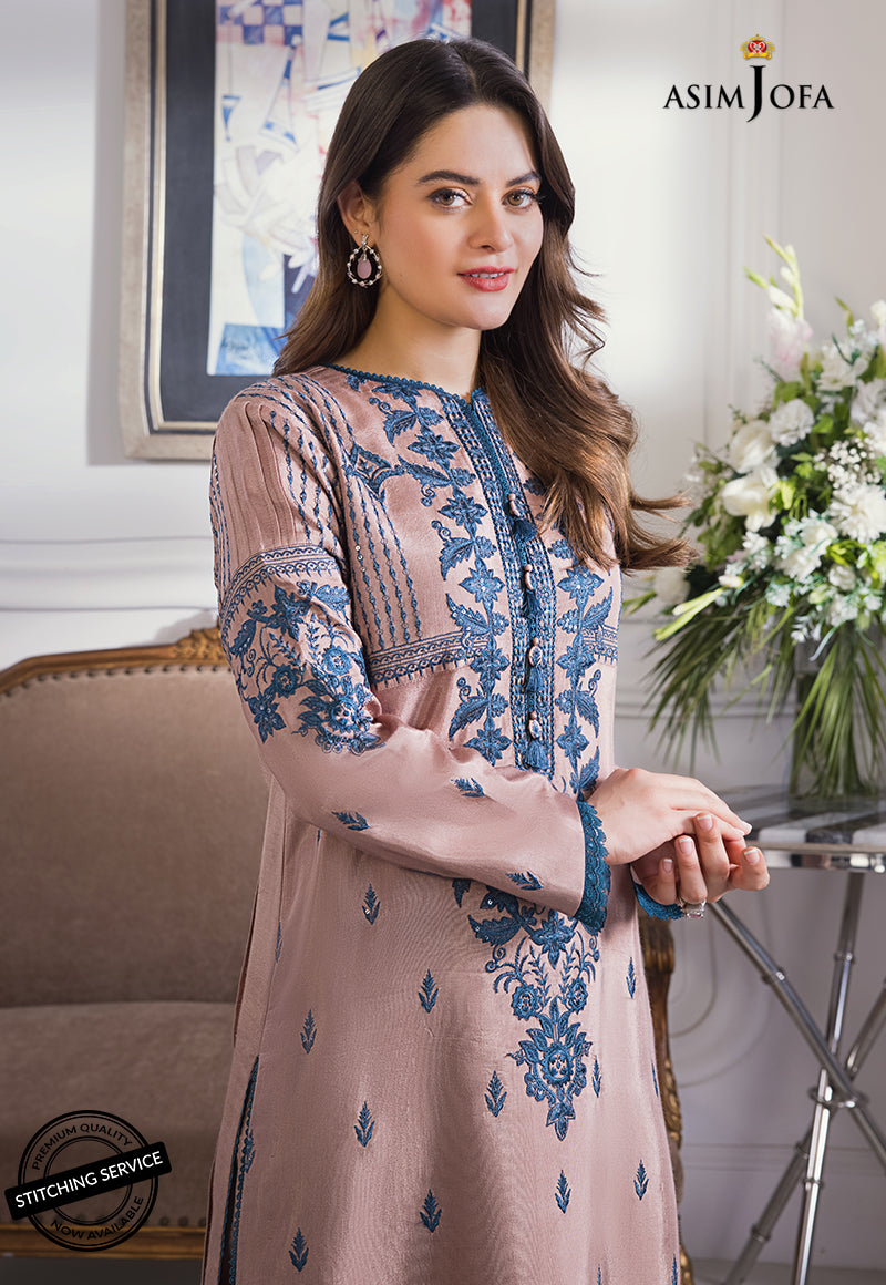 AJIM-16 Asim Jofa The Iqra & Minal Edit Winter Collection 2022 | Unstitched Embroidered Cotton Suits