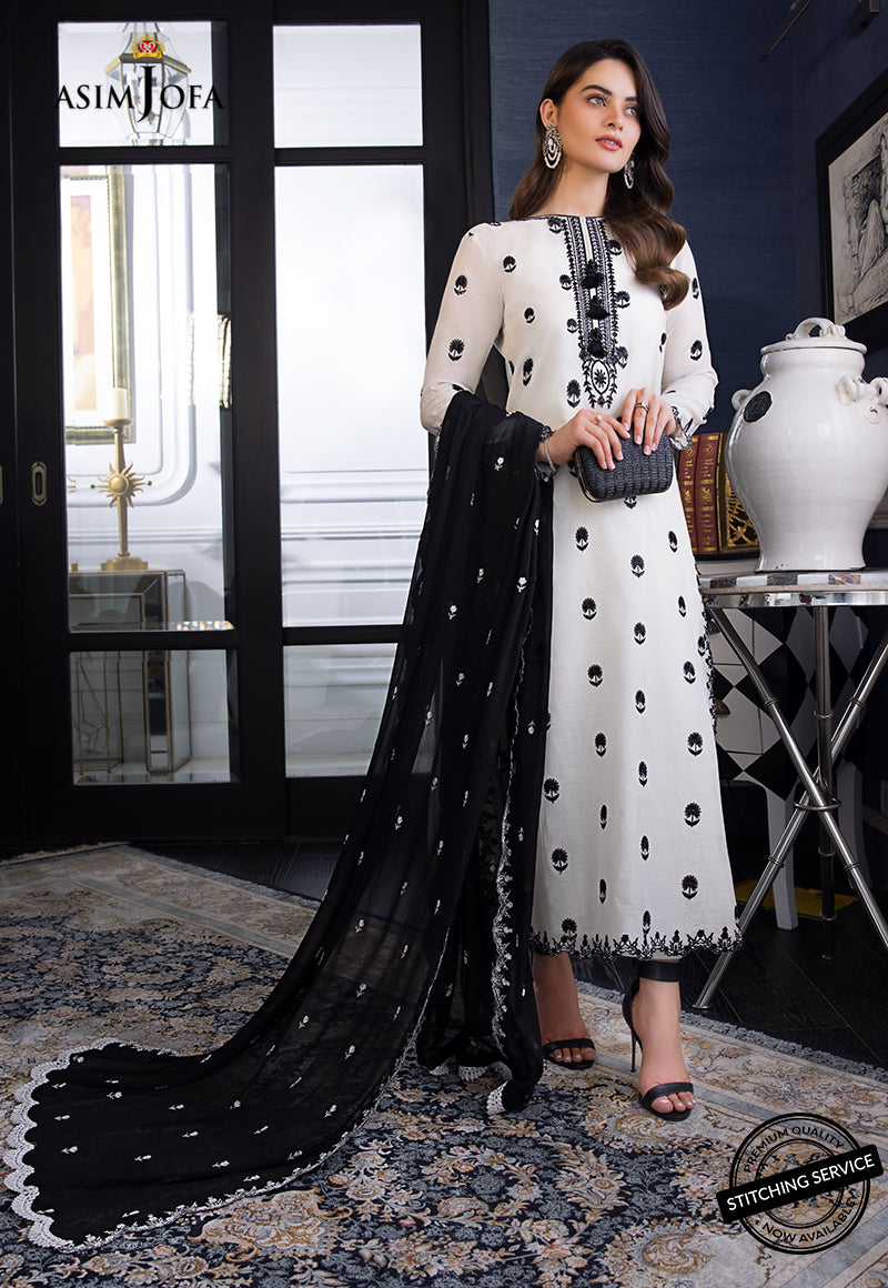 AJIM-22 Asim Jofa The Iqra & Minal Edit Winter Collection 2022 | Unstitched Embroidered Cotton Suits