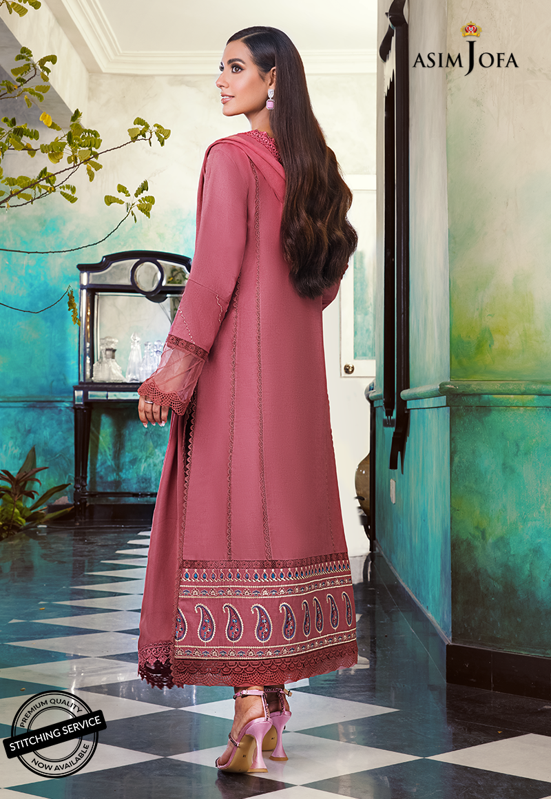 AJIM-23 Asim Jofa The Iqra & Minal Edit Winter Collection 2022 | Unstitched Embroidered Cotton Suits
