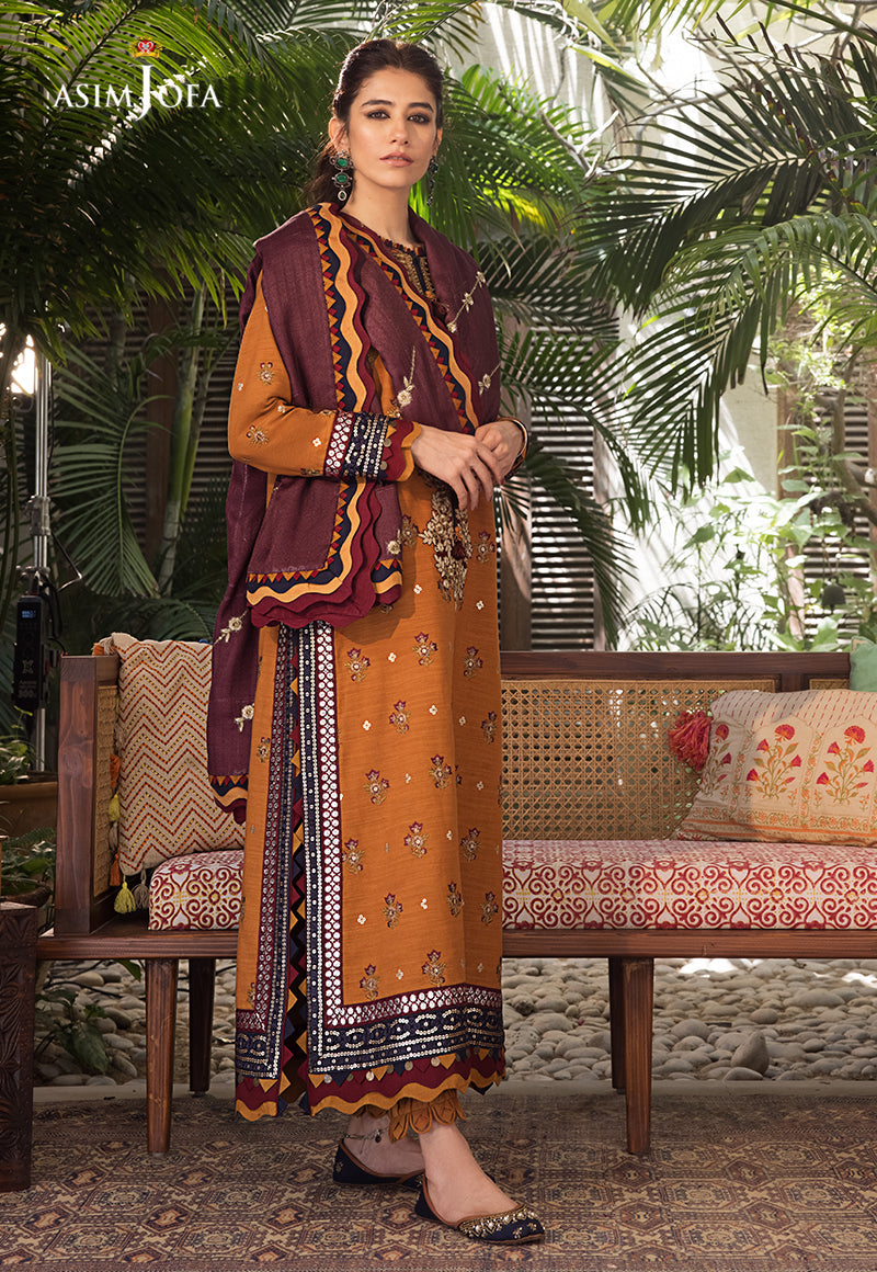 AJK-01 | Asim Jofa The Syra Edit Kashmiri Embroidered Collection 2022 | Unstitched Embroidered Winter Suits